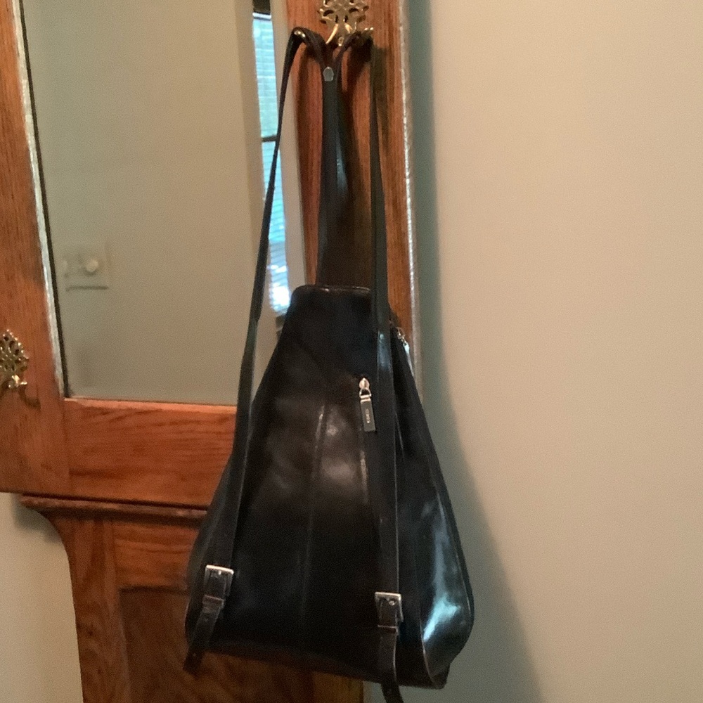 HOBO Black Leather Backpack